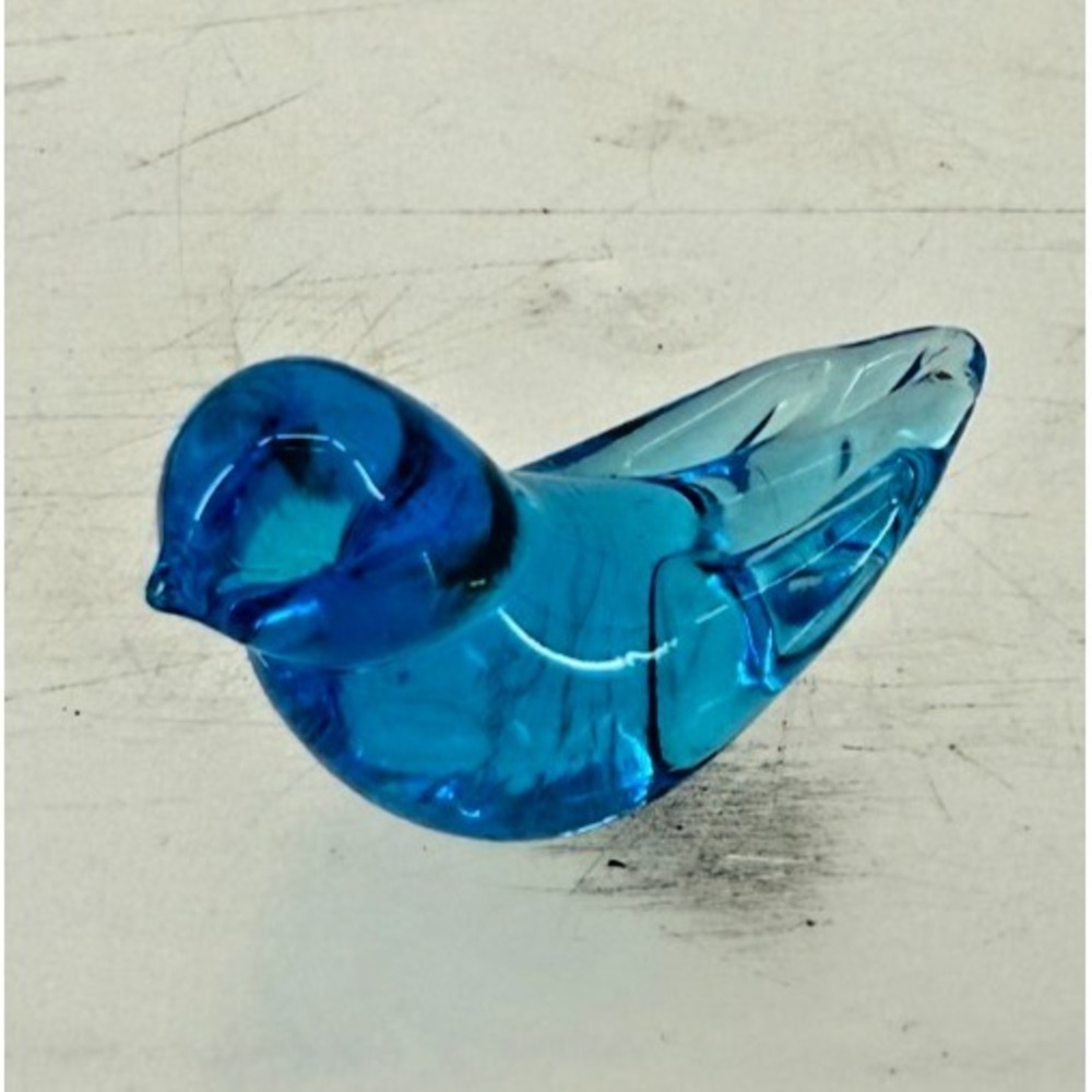 Vintage Art Glass Bluebird Of Happiness Leo Ward 1991